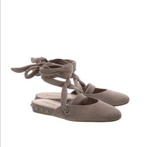 🌸Schutz Belik Studded Lace Up Flats Slides